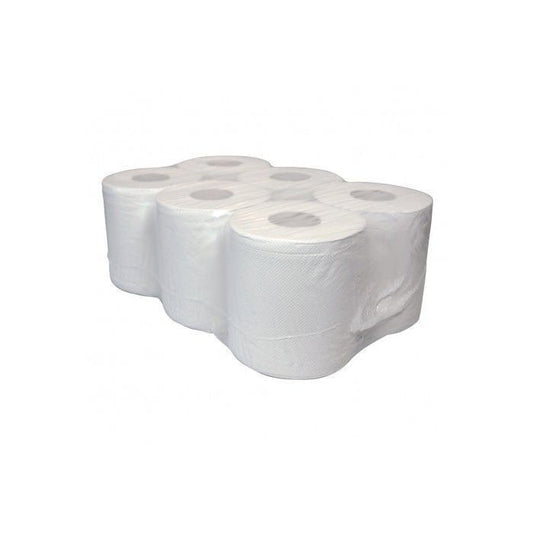Poetspapier 6st Midi rollen Cellulose wit 1 laags Lengte 270meter 6 rollen per pak (119028)