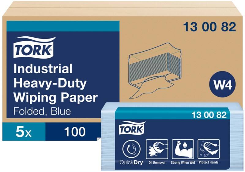 Tork Poetspapier W4 Blauw 3-laags 130082 5 Rollen - 5 rollen