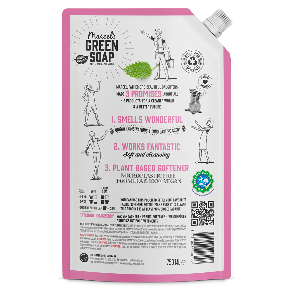 Wasverzachter Navulling Patchouli & Cranberry