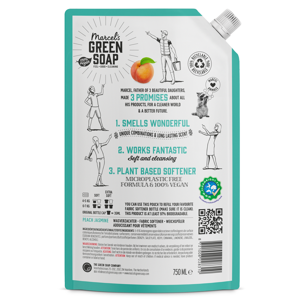 Wasverzachter Navulling Perzik & Jasmijn