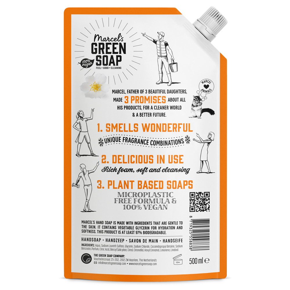 Handzeep Navulling Sinaasappel & Jasmijn