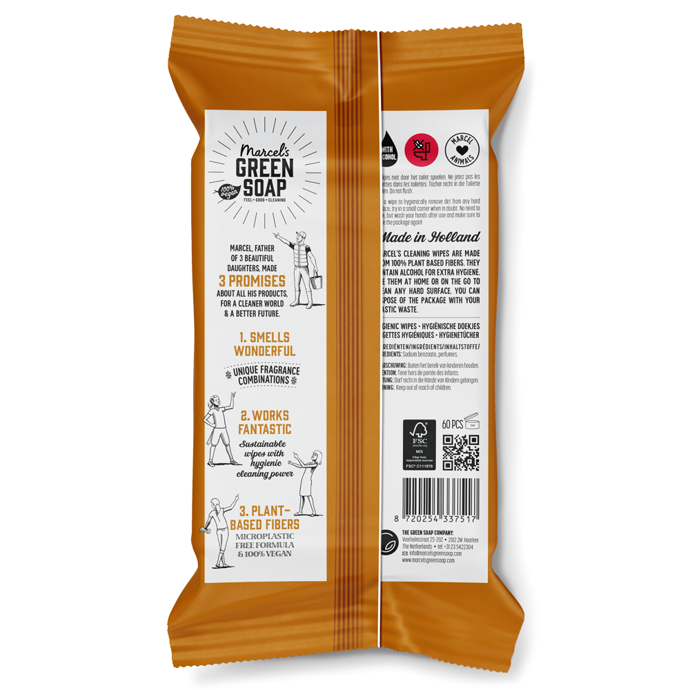 Hygiënische Schoonmaakdoekjes Sandelhout & Kardemom