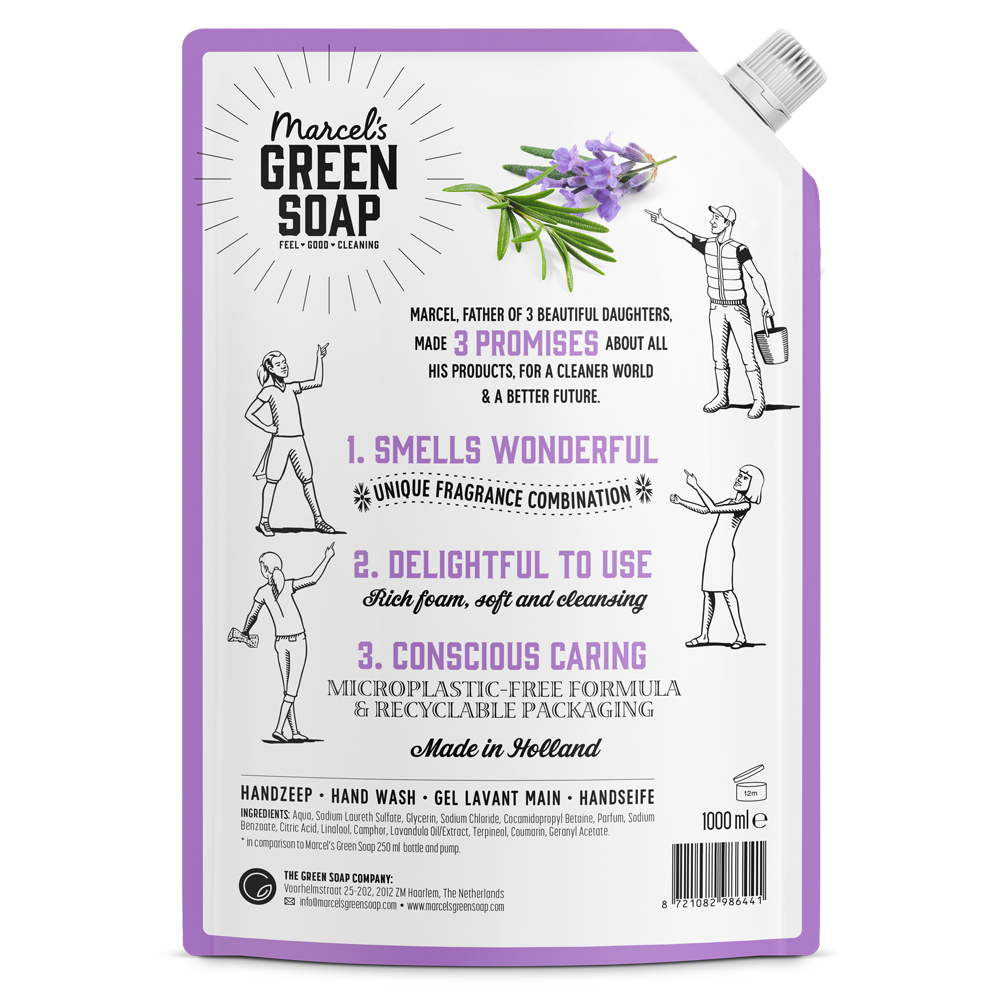Handzeep Navulling Lavendel & Rozemarijn 1L