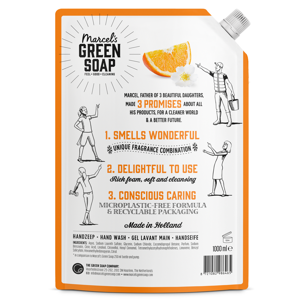 Handzeep Navulling Sinaasappel & Jasmijn 1L