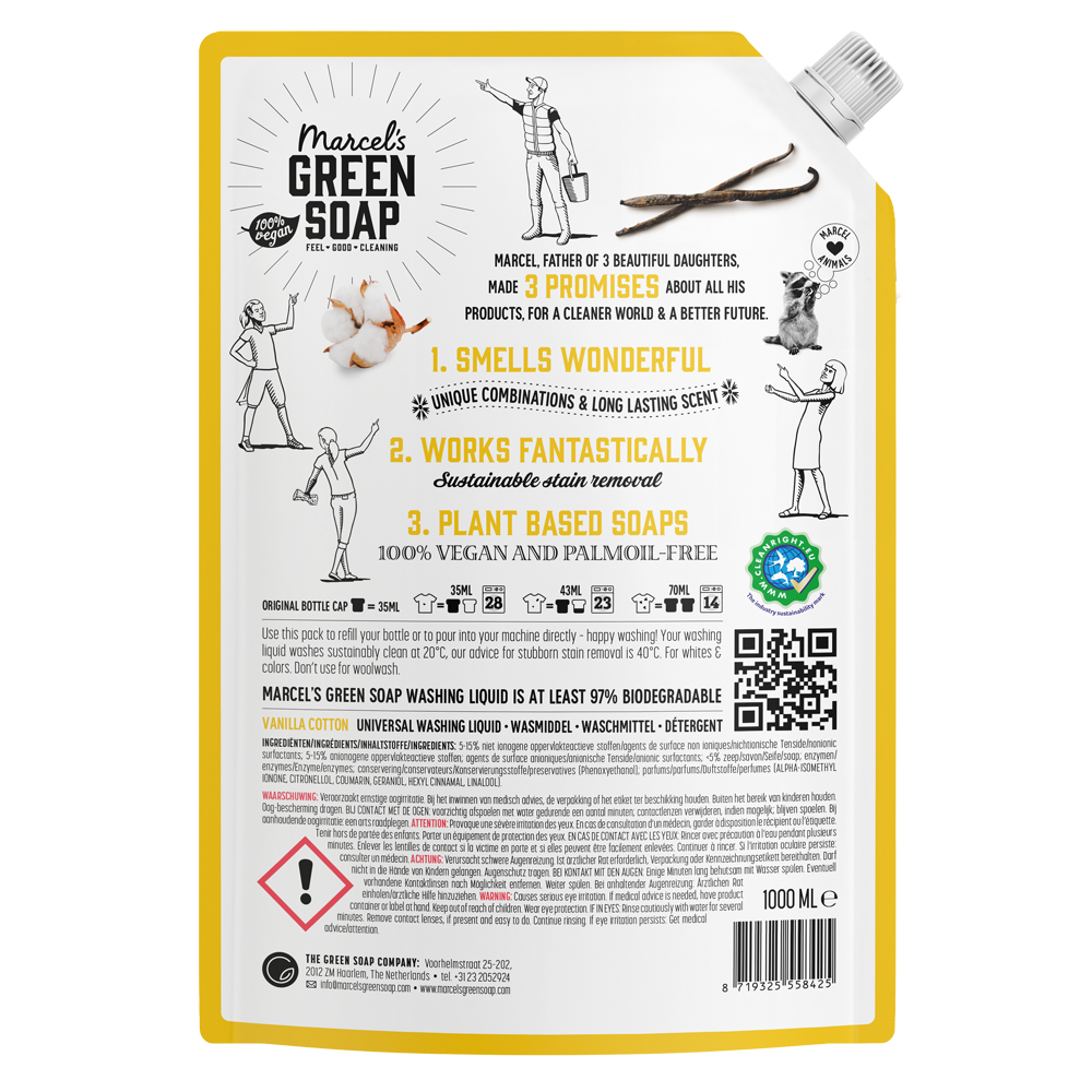 Universeel Wasmiddel Navulling Vanille & Katoen