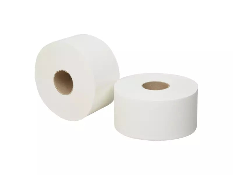 Toiletpapier mini jumbo recycled wit 2-laags 180 meter 12 rol