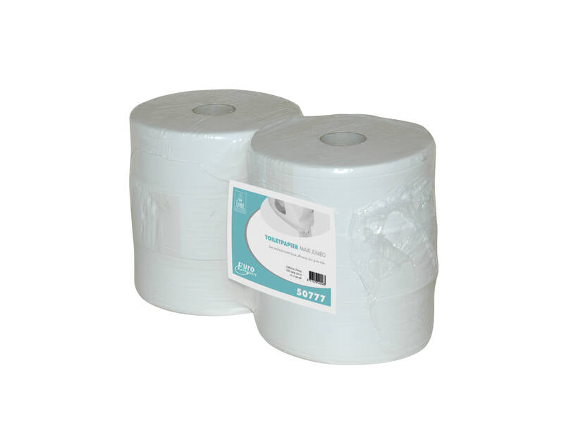 Toiletpapier maxi jumbo cellulose wit 2-laags 380 meter 6 rol