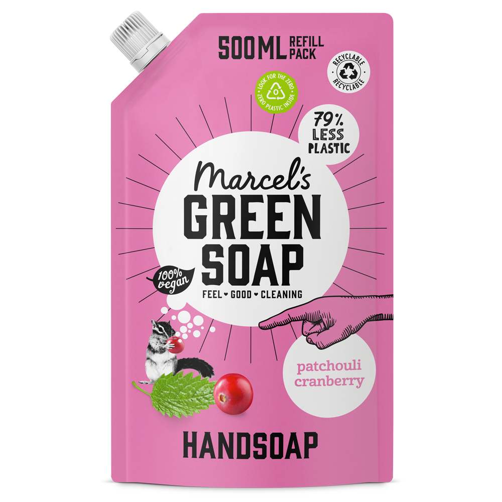 Handzeep Navulling Patchouli & Cranberry - stuk