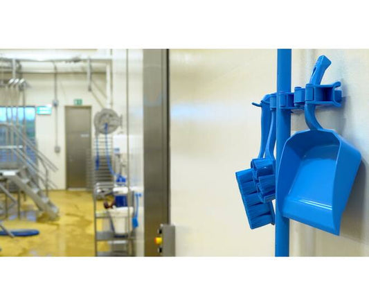 Vikan Hygiene Hi-Flex ophangsysteem met 3 rubber band klemmen en 2 haken blauw - stuk