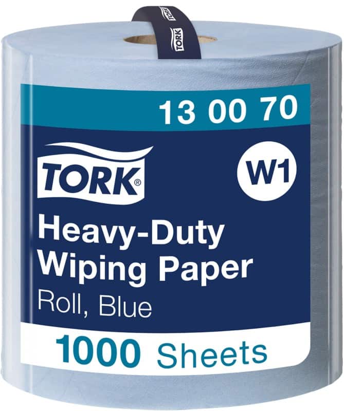 Tork poetspapier W1 2-laags blauw, rol 1000 vel