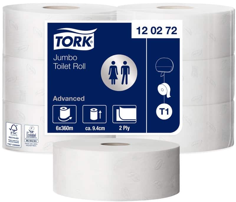 Tork Jumbo Toiletpapier T1 2-laags 120272 6 Rollen à 1800 Vellen - 6 rollen