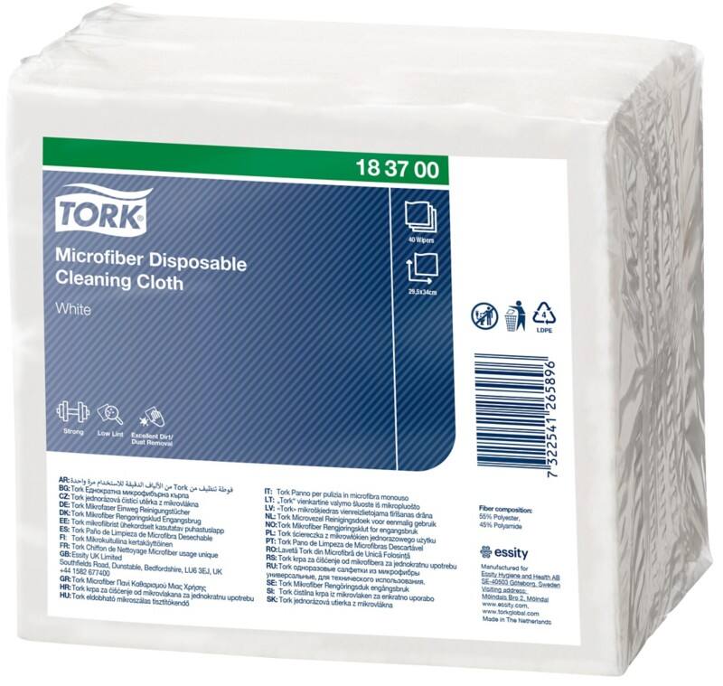 Tork Microvezel Wegwerp Schoonmaakdoek Wit Premium - 320 Stuks