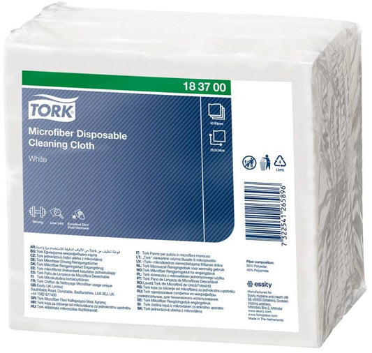 Tork Microvezel Wegwerp Schoonmaakdoek Wit Premium - 320 Stuks