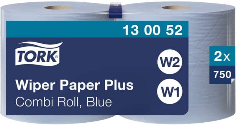 Tork poetspapier W1 W2 2-laags, pak 2 rollen x 750 vel