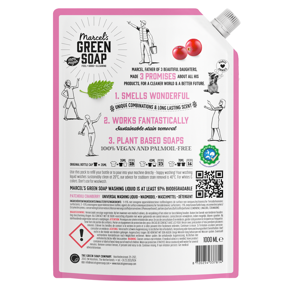 Universeel Wasmiddel Navulling Patchouli & Cranberry