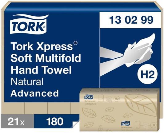 Tork Handdoek H2 Naturel 21 Pakken à 180 Vellen - 180 vellen