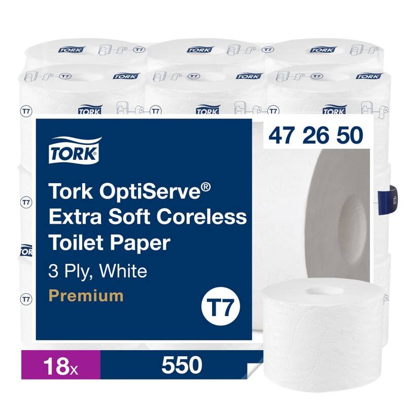 Tork OptiServe Toiletpapier 3-laags Kernloos 472650 18 Rollen à 550 Vellen - 18 rollen