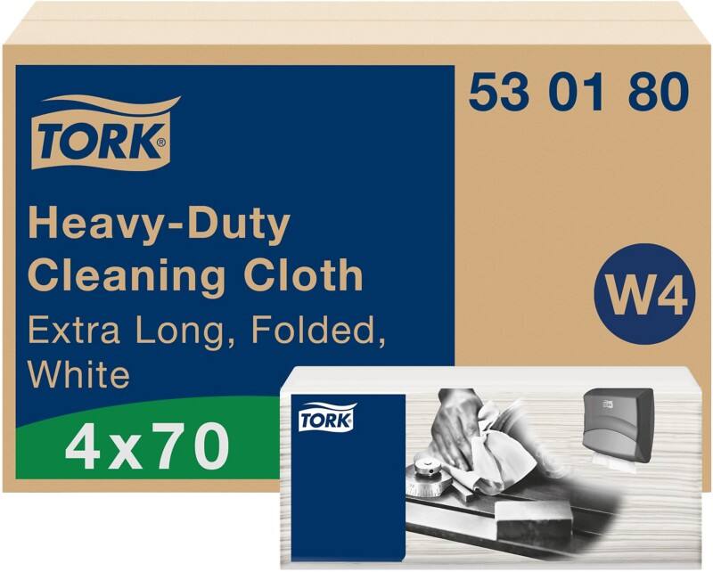 Tork W4 Premium Schoonmaakdoek Wit 35,5 x 61,5 cm Pak van 4 à 70 Vellen - 70 vellen