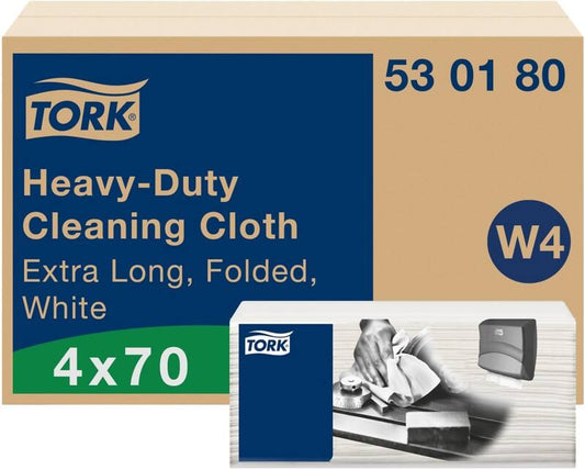 Tork W4 Premium Schoonmaakdoek Wit 35,5 x 61,5 cm Pak van 4 à 70 Vellen - 70 vellen