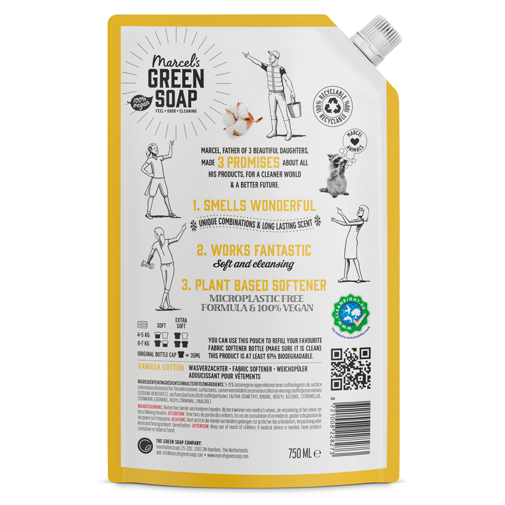 Wasverzachter Navulling Vanille & Katoen