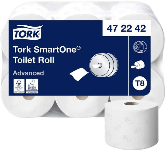 Tork Smartone Toiletpapier T8 2-laags 472242 6 Rollen à 1150 Vellen - 6 rollen