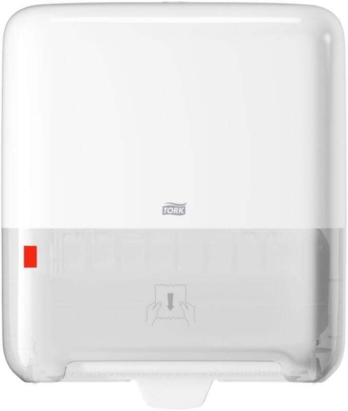 Tork Matic Handdoekroldispenser 551000 - H1 Handdoekrolhouder Uitgave van losse vellen Niveau-indicator volgens verkeerslichtprincipe Wit