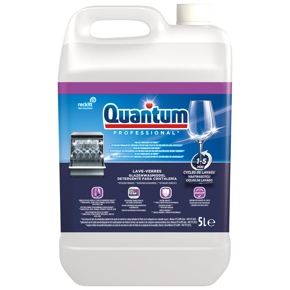 Finish Quantum Professional glazenwasmiddel, can 5 liter