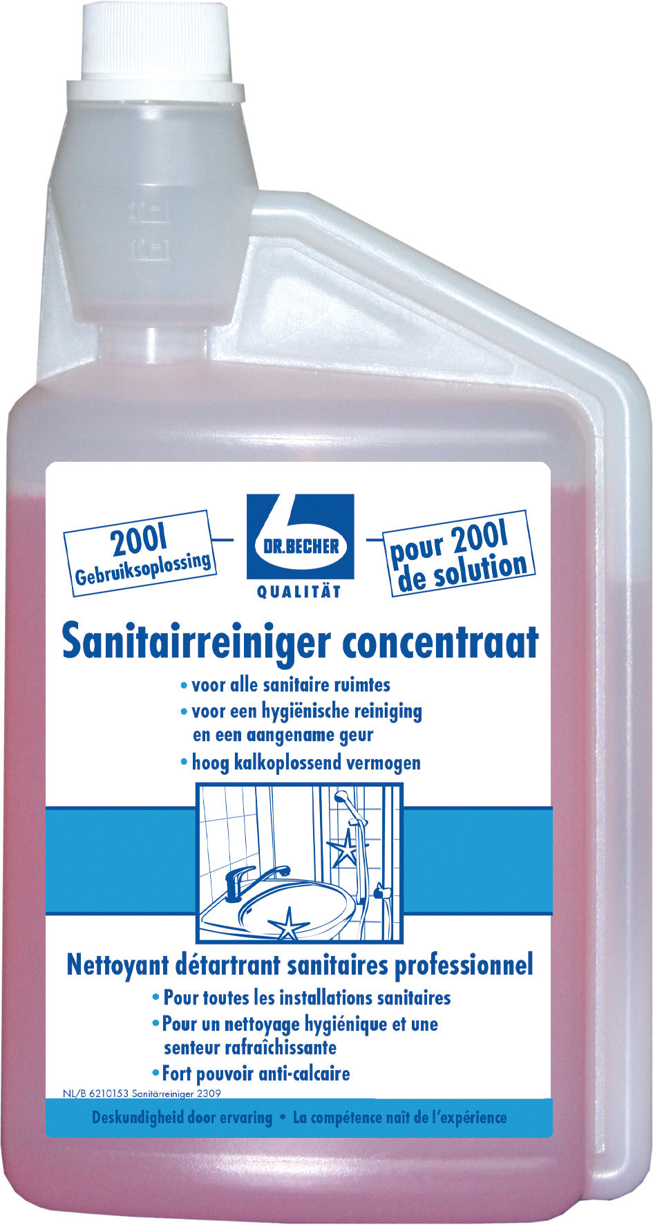 Dr. Becher sanitairreiniger concentraat, fles 1 liter