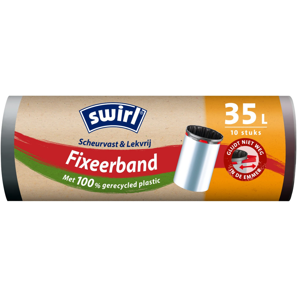 Swirl pedaalemmerzak met fixeerband 35 liter, rol 10 stuks