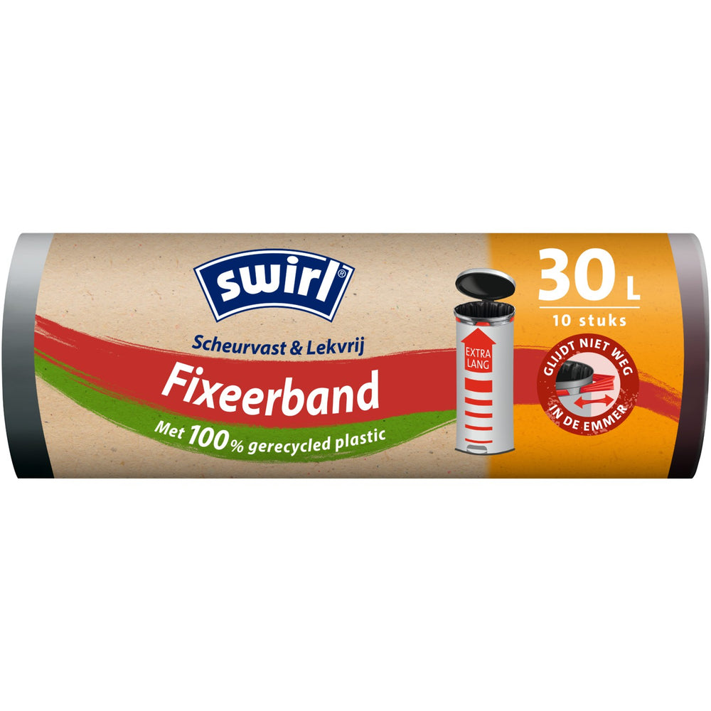 Swirl pedaalemmerzak met fixeerband XL 30 liter, rol 10 stuks