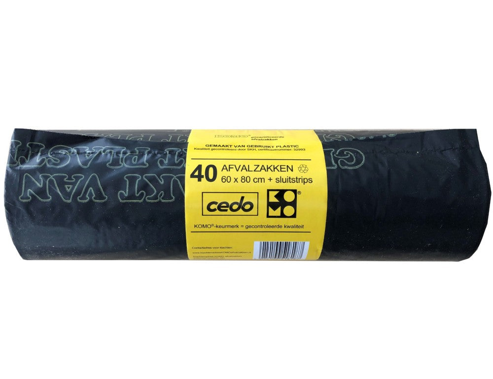 Komo vuilniszakken 60 liter, rol 40 stuks