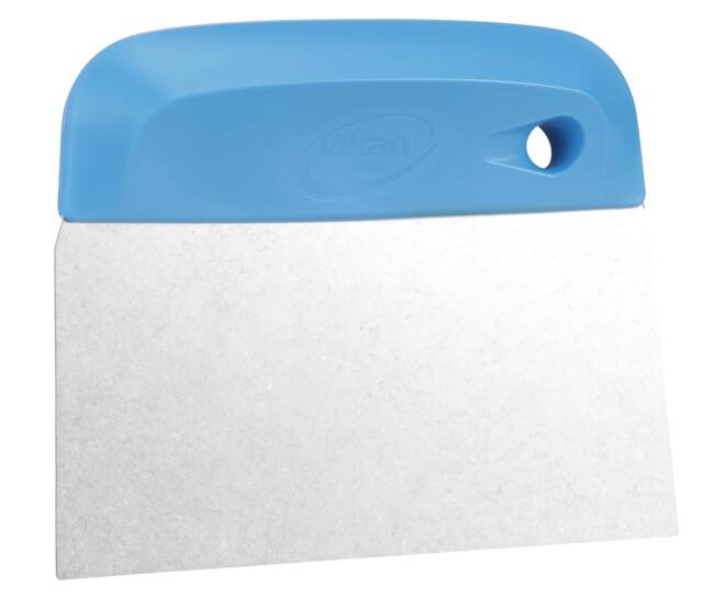 Vikan Hygiene deegsnijder/handschraper sterk en flexibel rvs blad 146mm blauw - 146mm