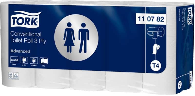 Tork Advanced Toiletpapier T4 3-laags 110782 30 Rollen à 250 Vellen - 30 rollen