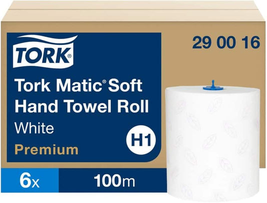 Tork Matic Premium Handdoek H1 Rol Wit 2-laags 290016 6 Rollen à 100 m - 6 rollen