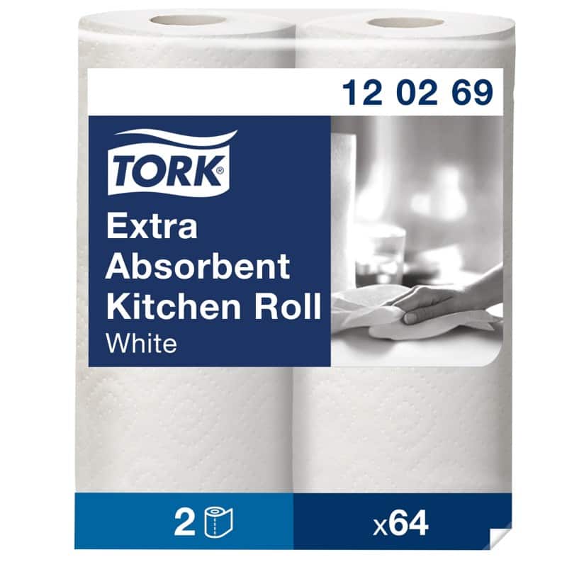 Tork Keukenrol 2-laags 2 Rollen à 64 Vellen - 2 rollen