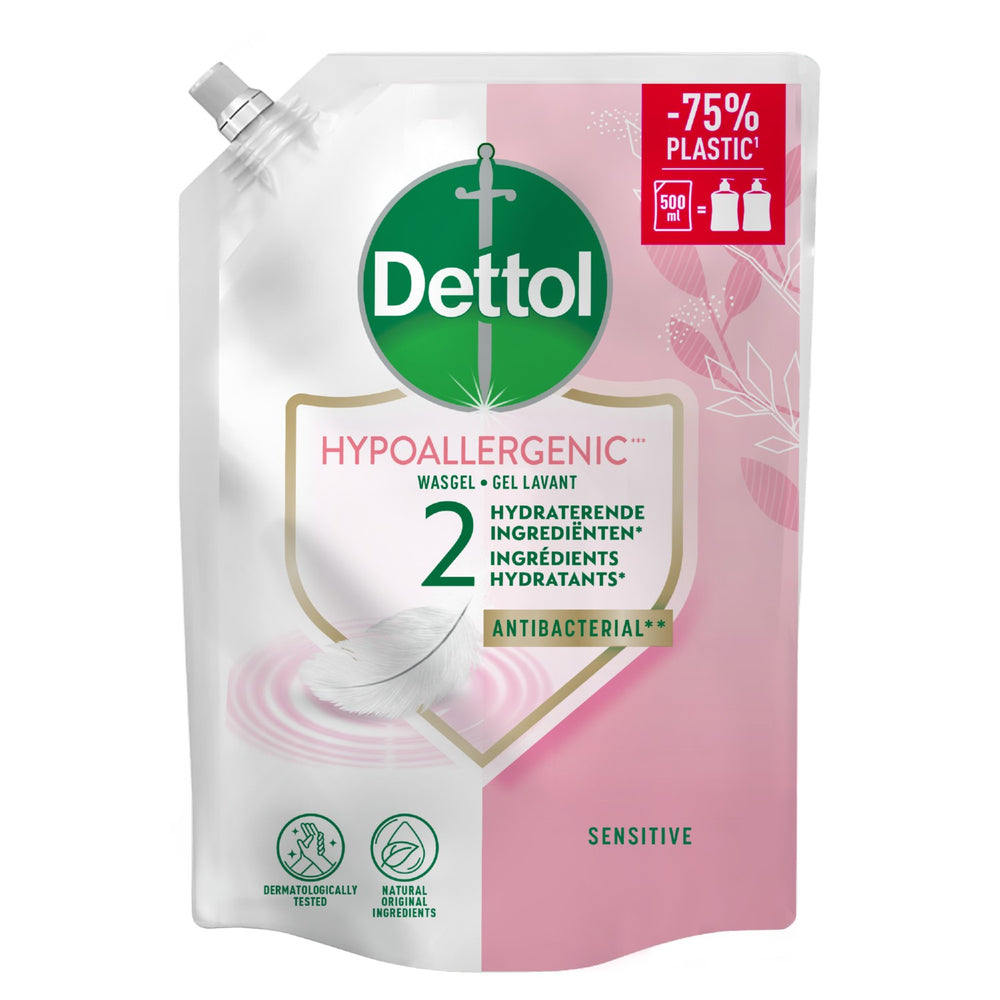 Dettol handzeep Sensitive navulling, zak 500 ml