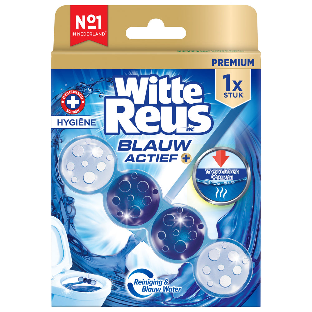 Witte Reus toiletblok Blauw Actief Hygiene 50 gram, per stuk