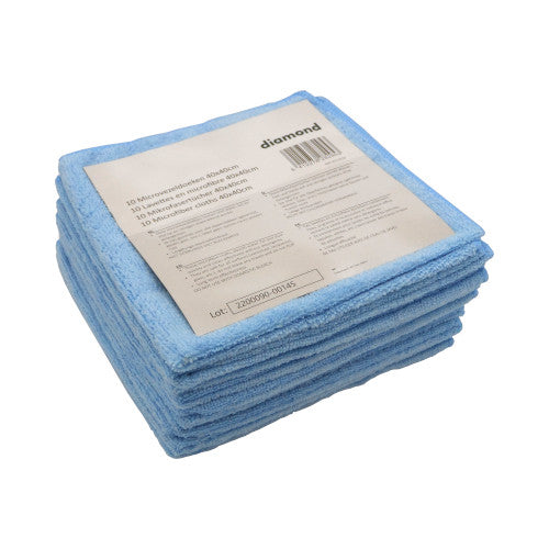 Hy@pro Diamond Microvezeldoek Blauw | 40x40 cm | 330 gr/m² | 10 stuks