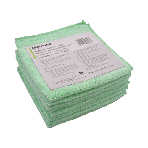 Hy@pro Diamond Microvezeldoek Groen | 40x40 cm | 330 gr/m² | 10 stuks