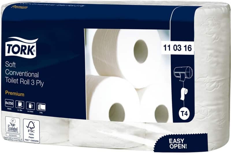 Tork Premium toiletpapier T4 3-laags wit, pak 72 rollen x 250 vel