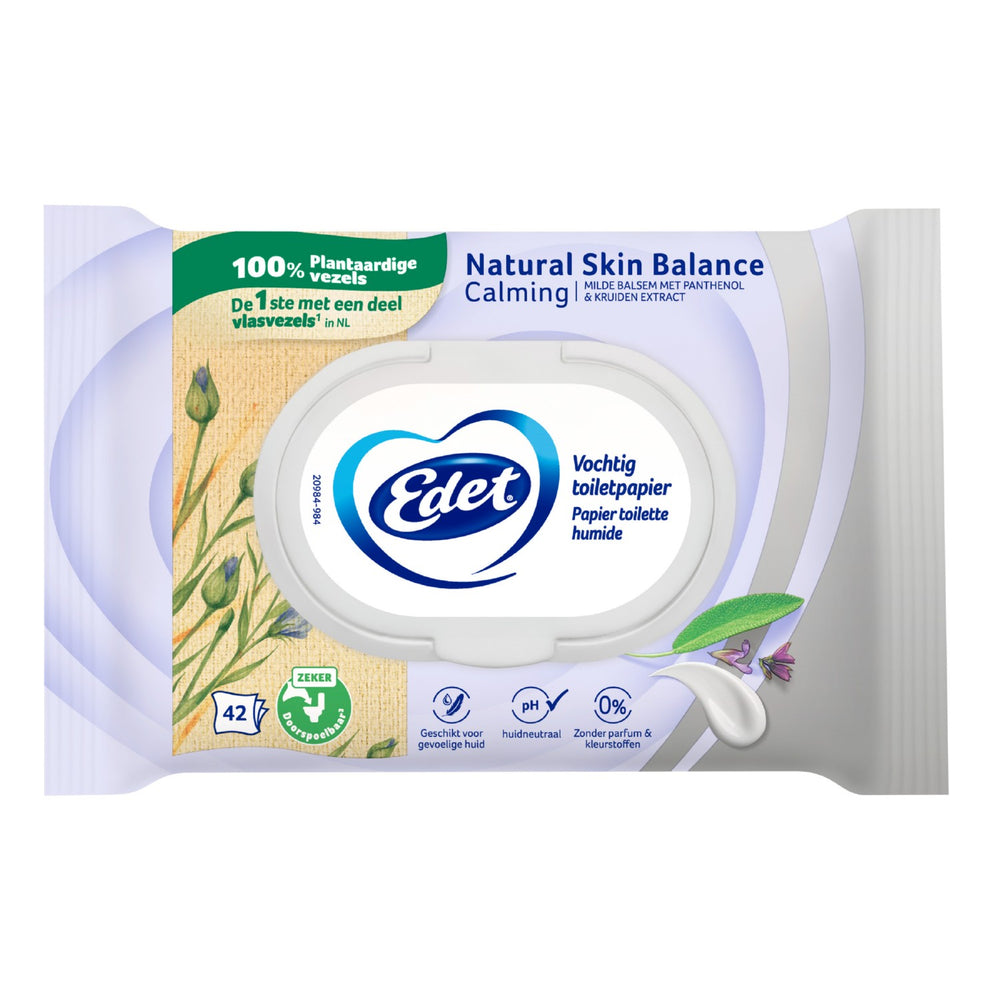 Edet vochtig toiletpapier Panthenol FSC, pak 42 doekjes