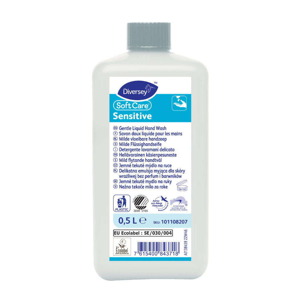 Soft Care milde vloeibare handzeep Sensitive, fles 500 ml