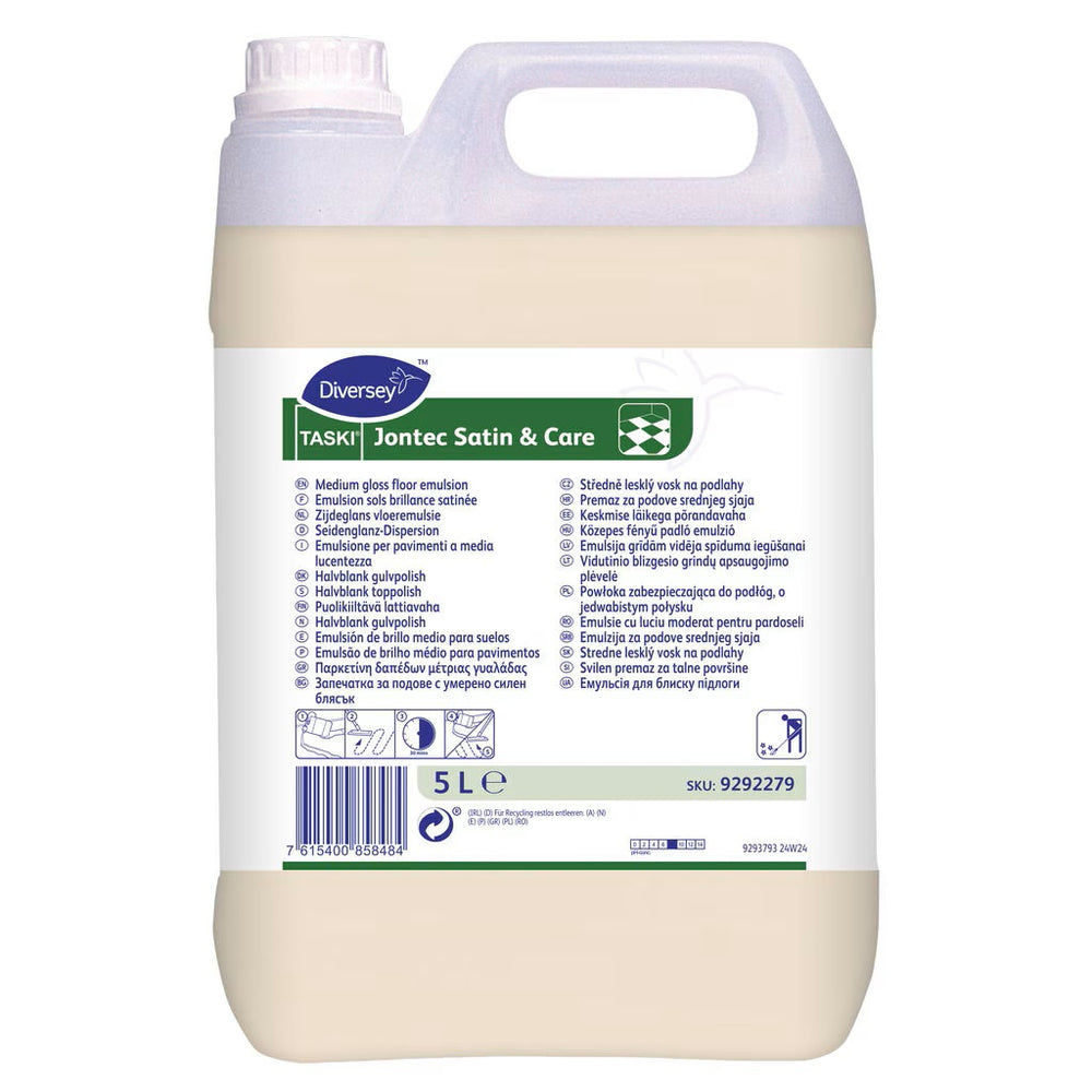 TASKI zijdeglans vloeremulsie Jontec Satin & Care, can 5 liter