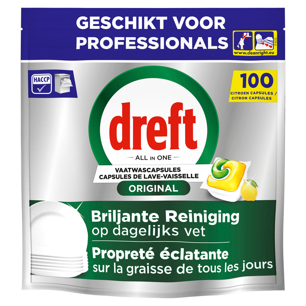 Dreft Professional vaatwastabletten Lemon, doos 100 stuks