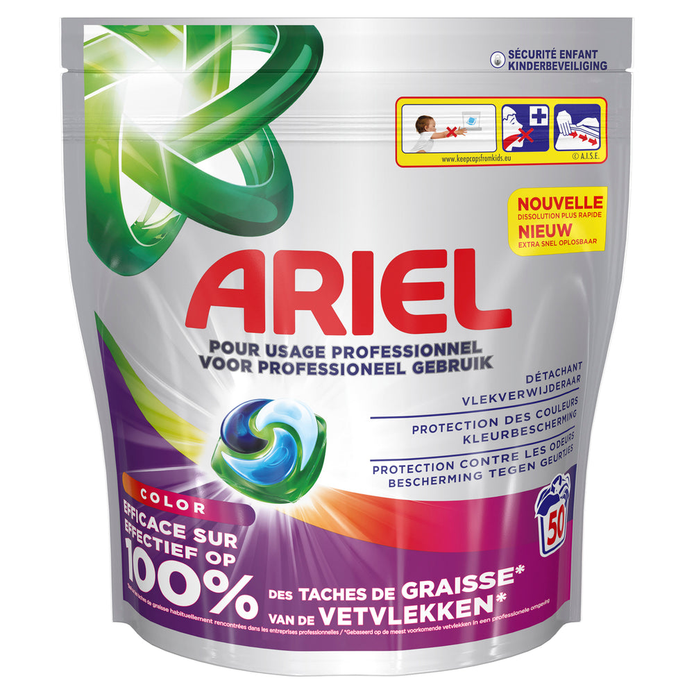 Ariel Professional wasmiddel All-in-1 Pods Color, doos 50 stuks