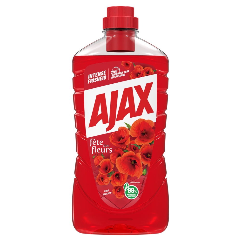 Ajax allesreiniger Fête des Fleurs Rode Bloemen, fles 1 liter