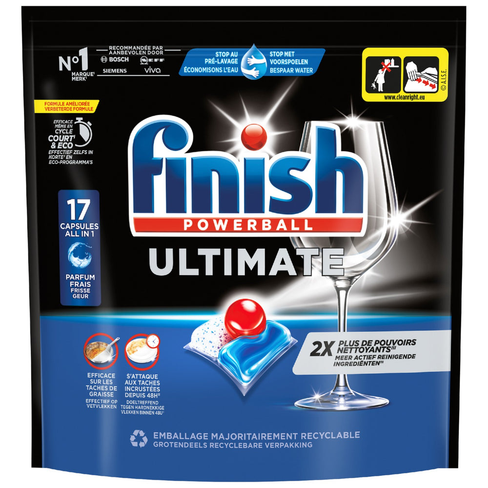 Finish Ultimate vaatwastabletten Regular, doos 17 stuks