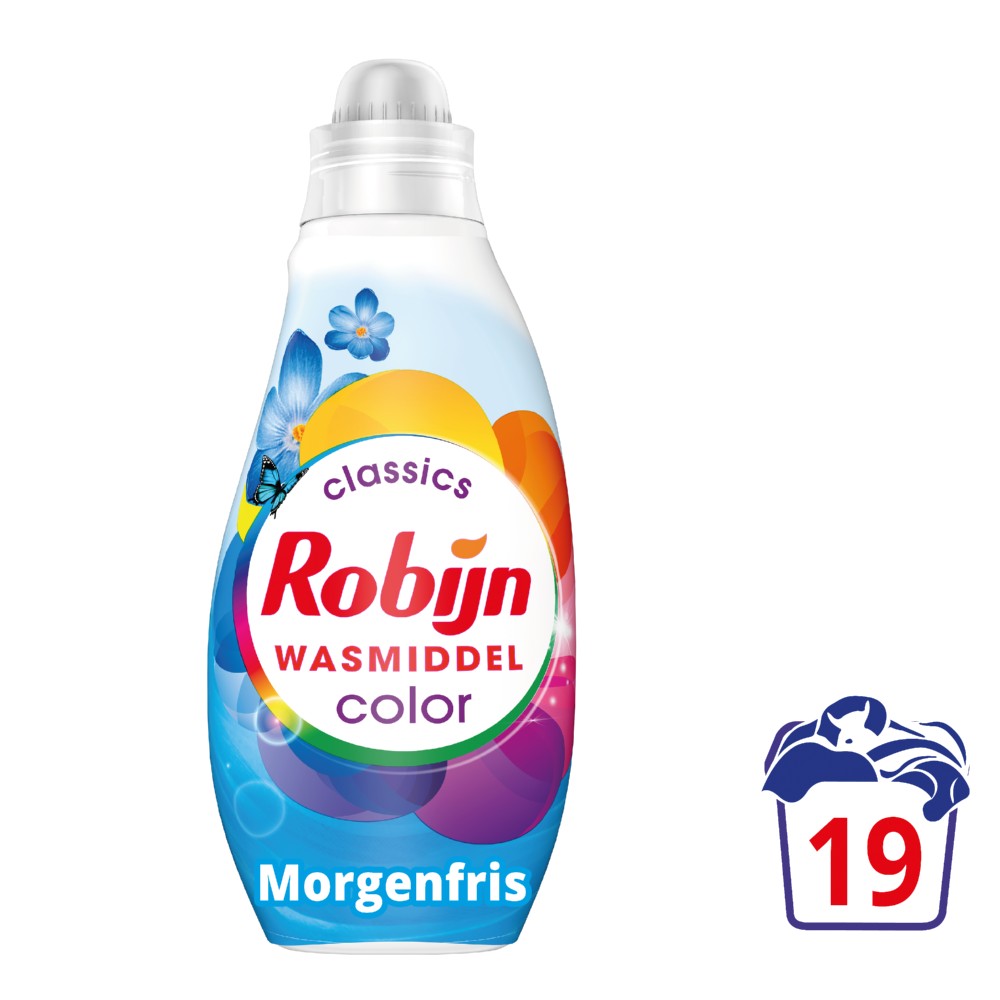 Robijn vloeibaar wasmiddel Klein & Krachtig Morgenfris, fles 665 ml