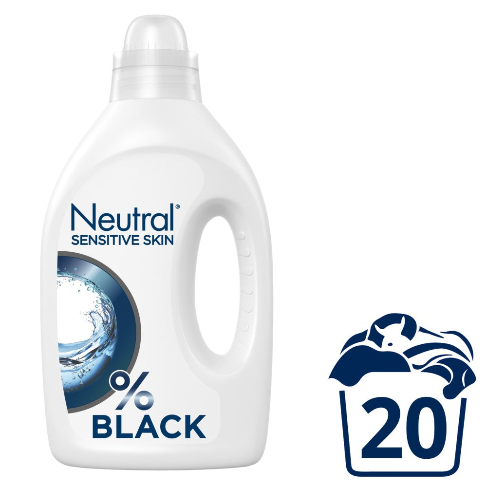 Neutral vloeibaar wasmiddel zwart, fles 1 liter
