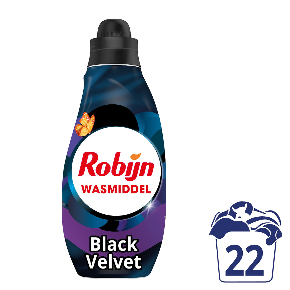 Robijn vloeibaar wasmiddel Klein & Krachtig Black Velvet, fles 665 ml